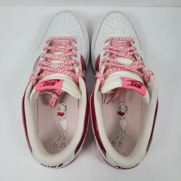 Nike Dunk Low Valentines Day Women's White Pink Red Shoes 317813-114 US Size 12 - Picture 5 of 8